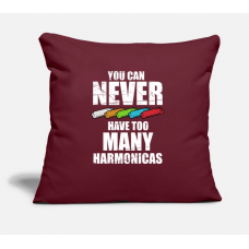 Harmonica Set You Can Never Have Too Many Burgundy Pillow